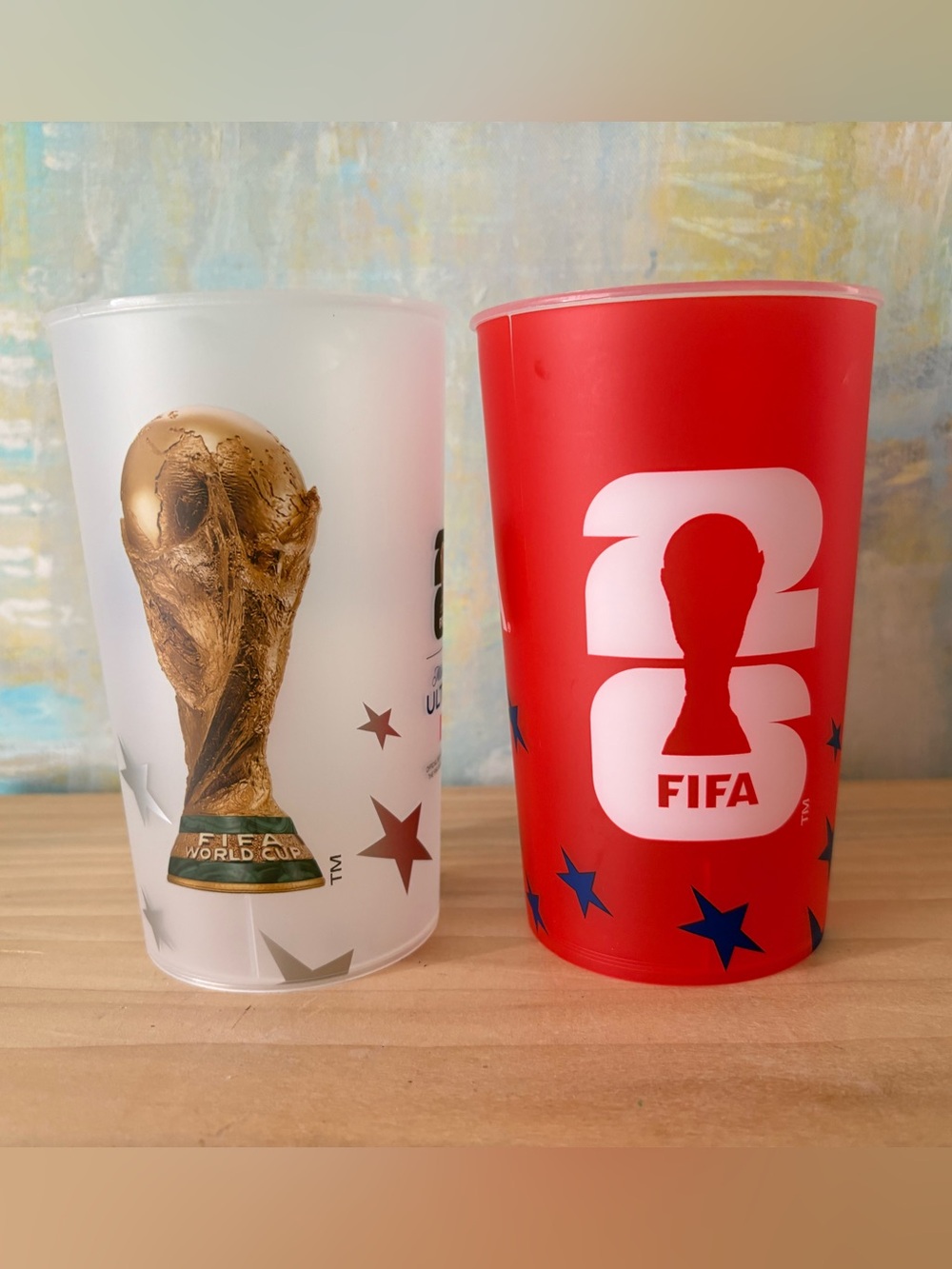 FIFA Red and Frosted White World Cup Drink Cups - Official FIFA Design